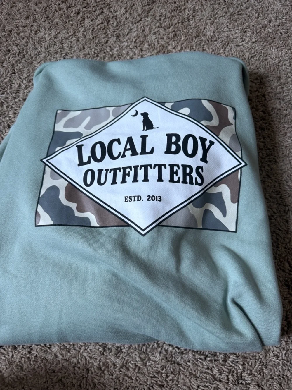Local Boy Outfitters Men's hoodie Sweatshirt in Sage Green - Picture 4 of 4
